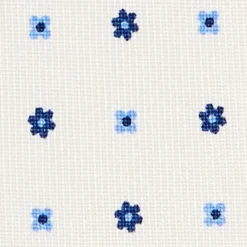 CRAVATTA SARTORIALE EXTRA LONG IN SETA BIANCA Microfantasia fiore