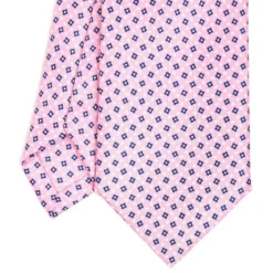 CRAVATTA SARTORIALE EXTRA LONG IN SETA ROSA Microfantasia fiore