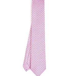 CRAVATTA SARTORIALE EXTRA LONG IN SETA ROSA Microfantasia fiore