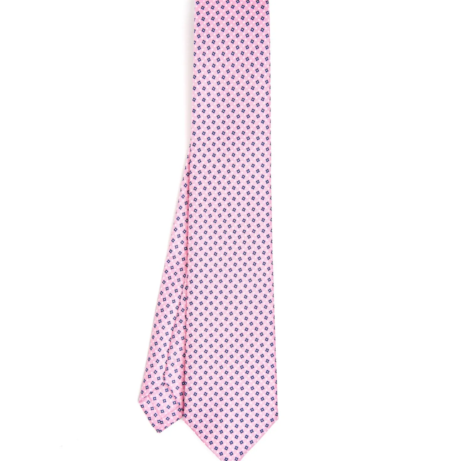 CRAVATTA SARTORIALE EXTRA LONG IN SETA ROSA Microfantasia fiore