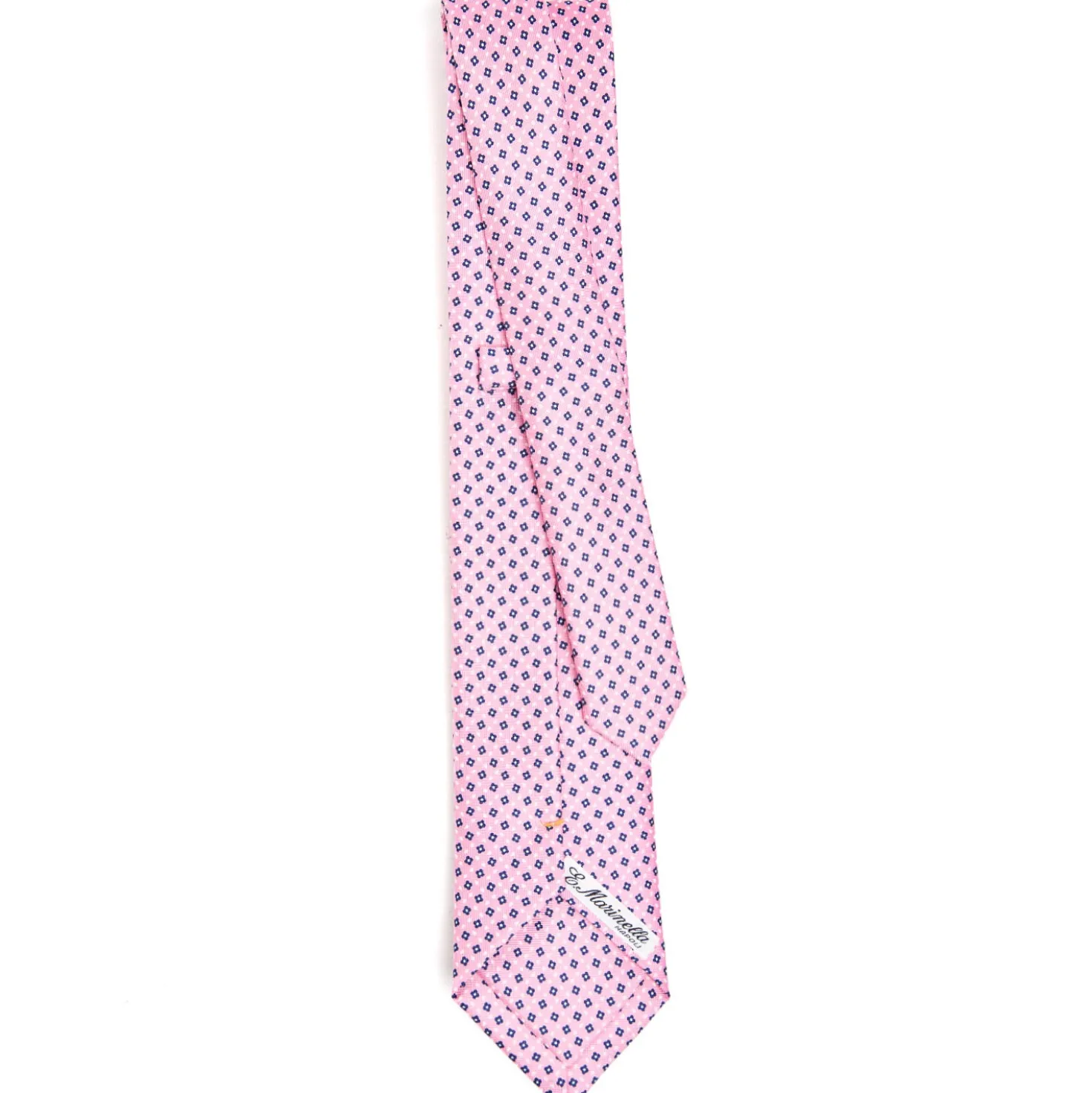 CRAVATTA SARTORIALE EXTRA LONG IN SETA ROSA Microfantasia fiore