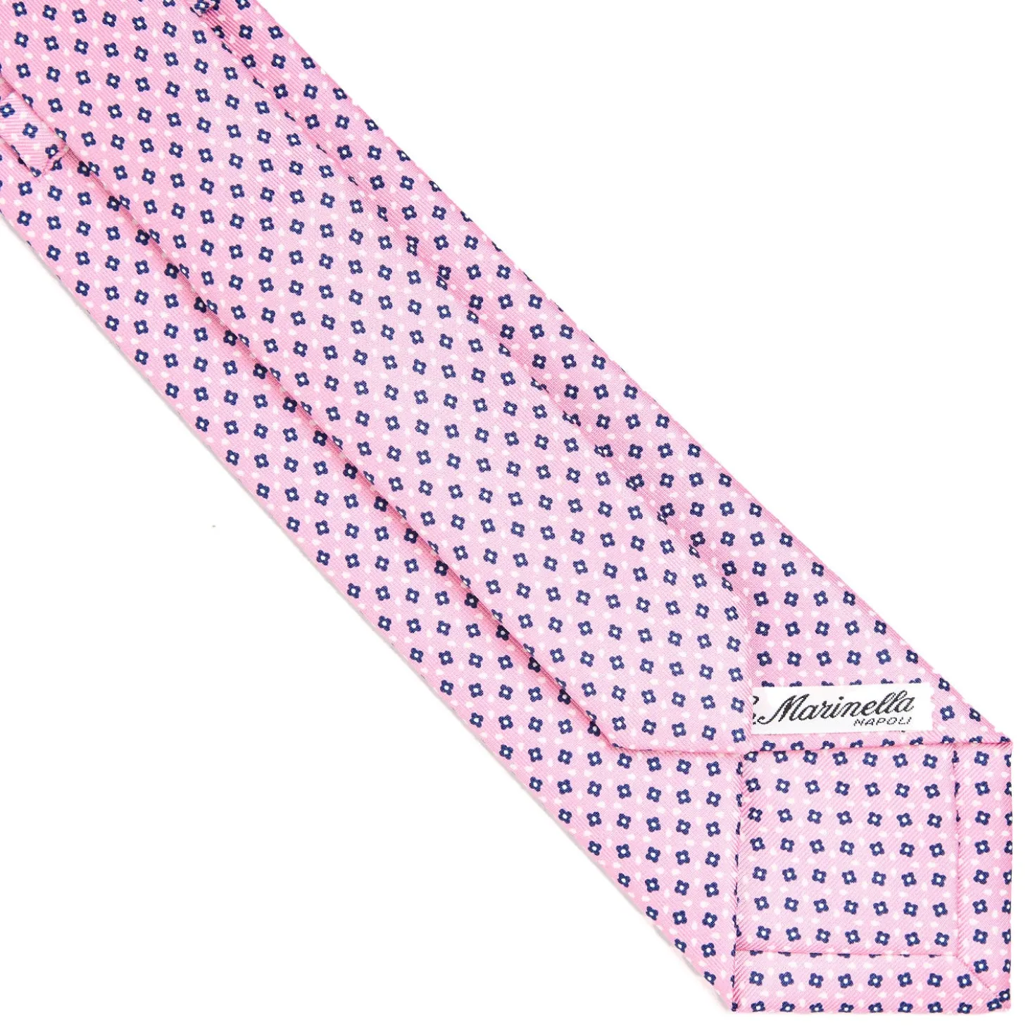 CRAVATTA SARTORIALE EXTRA LONG IN SETA ROSA Microfantasia fiore