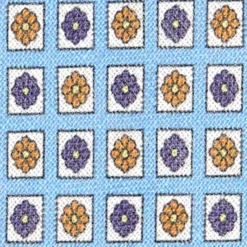 CRAVATTA SARTORIALE IN LINO AZZURRA Microfantasia fiore
