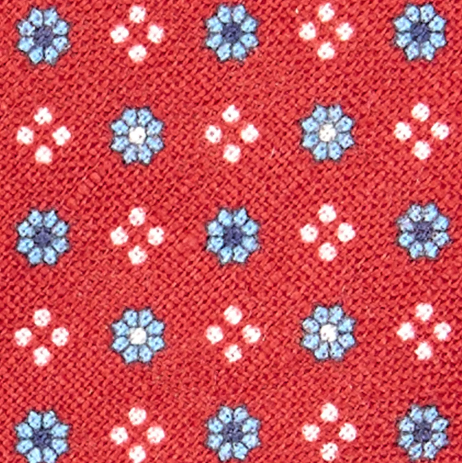CRAVATTA SARTORIALE IN LINO BORDEAUX Microfantasia fiore