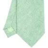 CRAVATTA SARTORIALE IN LINO E COTONE VERDE CHIARO Tinta unita