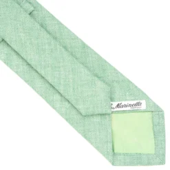CRAVATTA SARTORIALE IN LINO E COTONE VERDE CHIARO Tinta unita