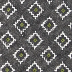 CRAVATTA SARTORIALE IN LINO GRIGIO SCURO Macrofantasia geometrica