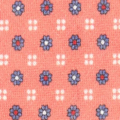 CRAVATTA SARTORIALE IN LINO ROSA Microfantasia fiore