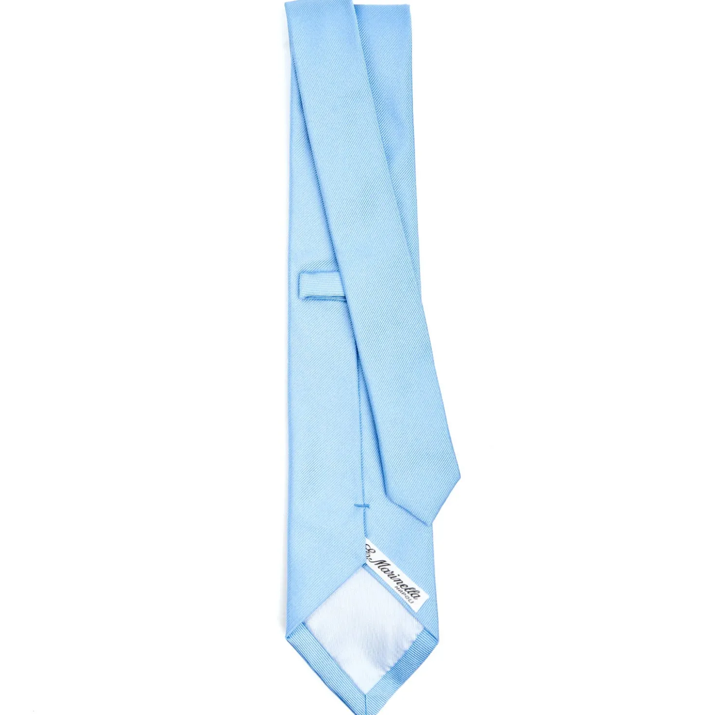 CRAVATTA SARTORIALE IN SETA JACQUARD AZZURRA Tinta unita