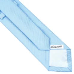 CRAVATTA SARTORIALE IN SETA JACQUARD AZZURRA Tinta unita