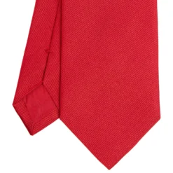 CRAVATTA SARTORIALE IN SETA JACQUARD ROSSA Tinta unita