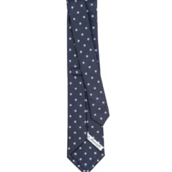 CRAVATTA SARTORIALE IN SETA JACQUARD BLU Con fiocco di neve