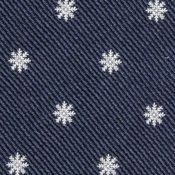 CRAVATTA SARTORIALE IN SETA JACQUARD BLU Con fiocco di neve