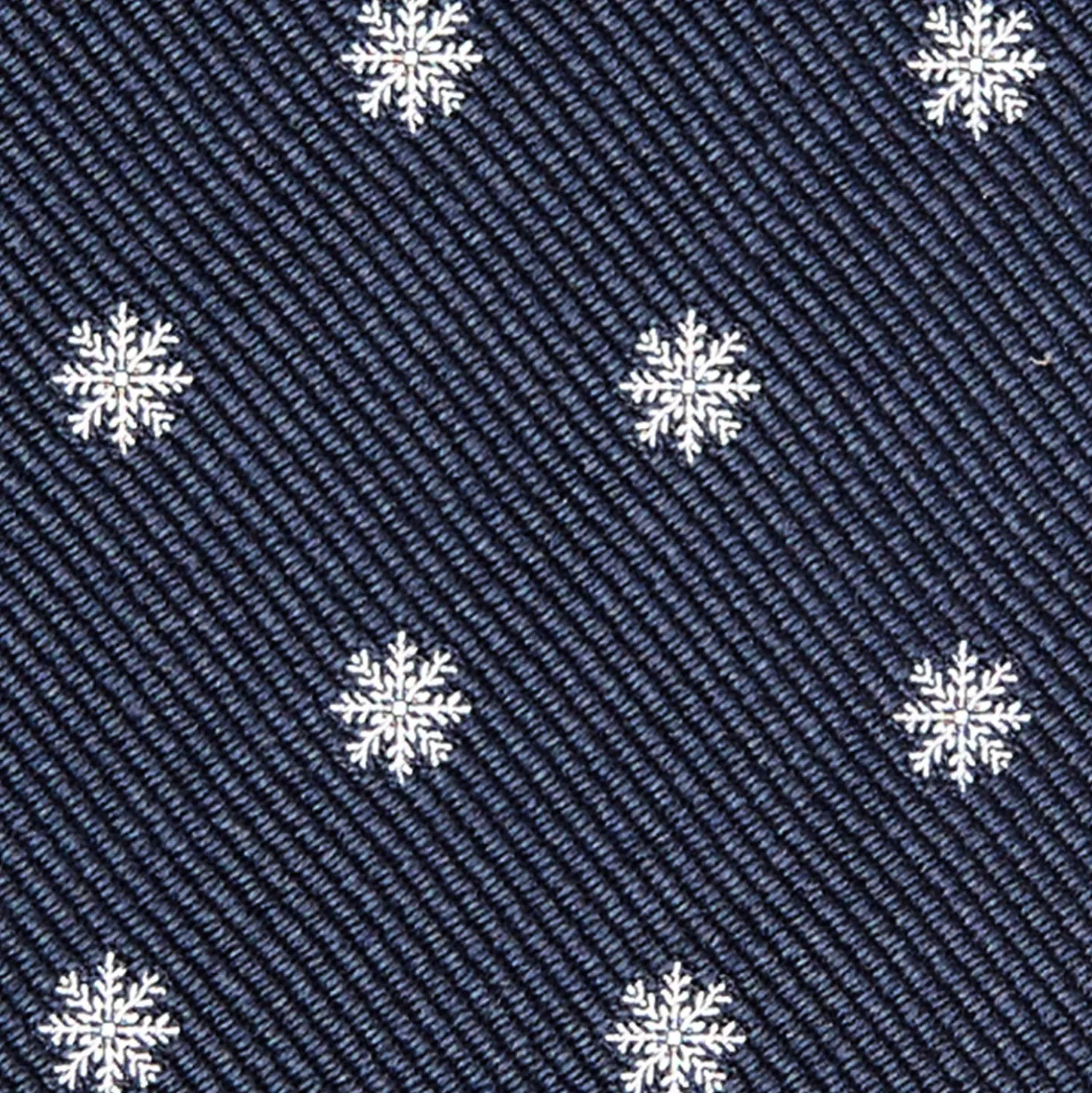 CRAVATTA SARTORIALE IN SETA JACQUARD BLU Con fiocco di neve