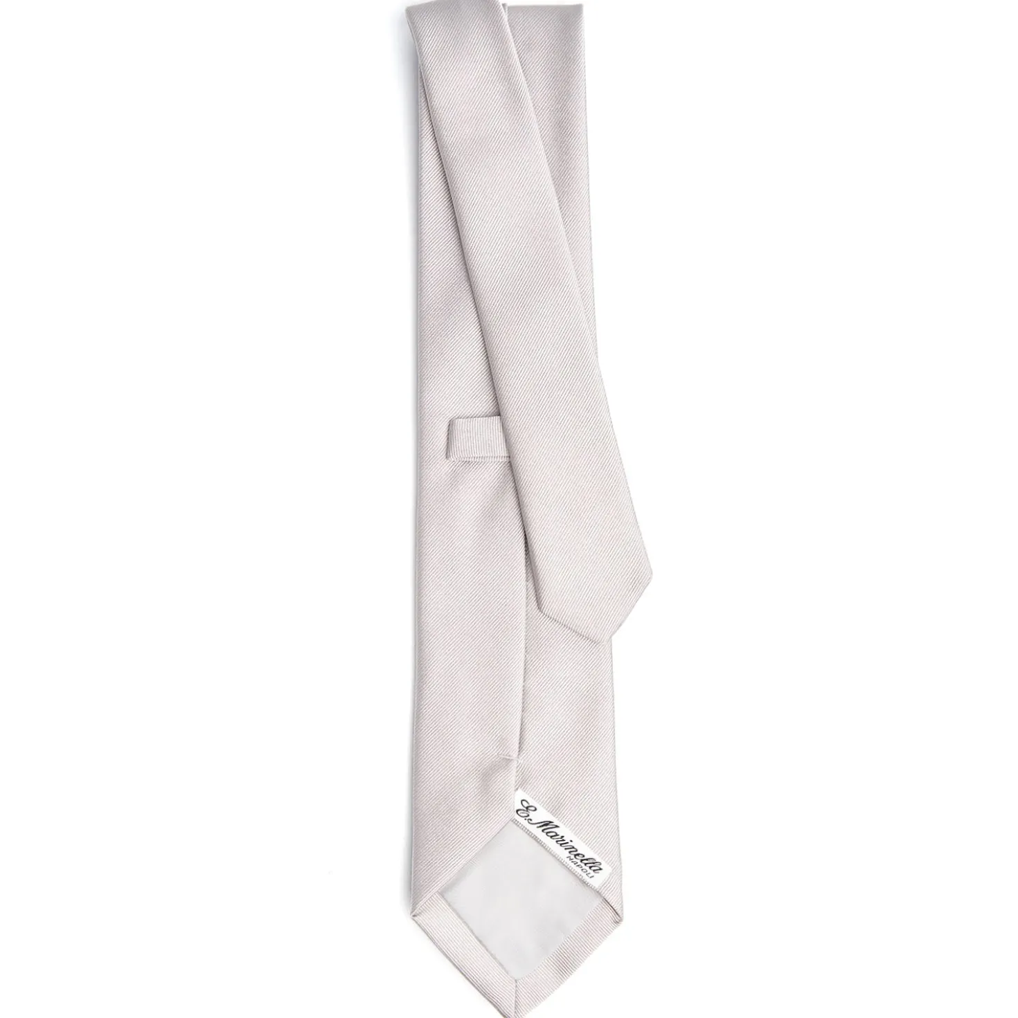 CRAVATTA SARTORIALE IN SETA JACQUARD GRIGIO CHIARO Tinta unita