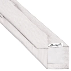 CRAVATTA SARTORIALE IN SETA JACQUARD GRIGIO CHIARO Tinta unita