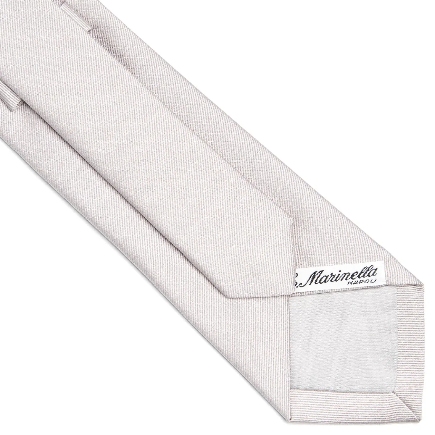 CRAVATTA SARTORIALE IN SETA JACQUARD GRIGIO CHIARO Tinta unita