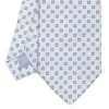 CRAVATTA SARTORIALE IN SETA JACQUARD AZZURRA Microfantasia fiore