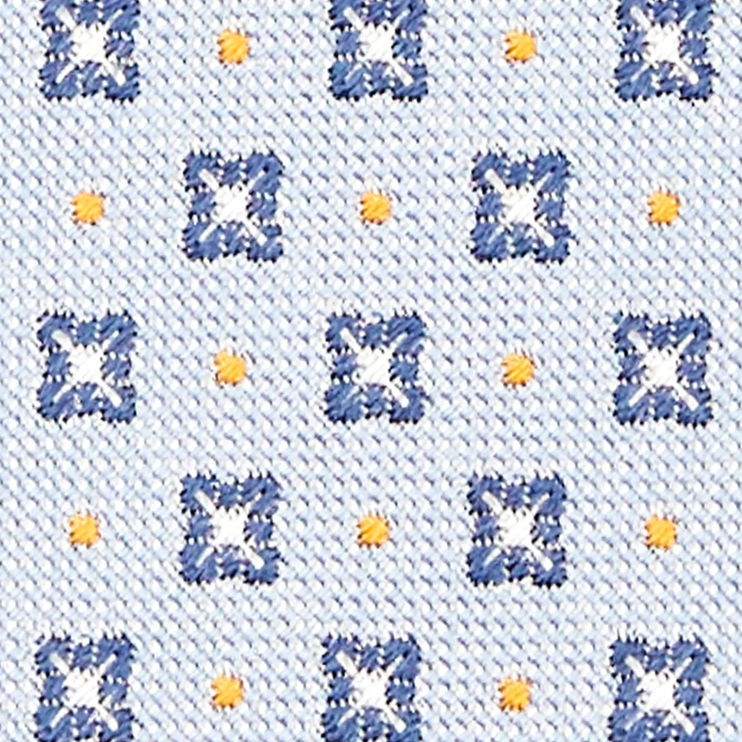 CRAVATTA SARTORIALE IN SETA JACQUARD AZZURRA Microfantasia fiore