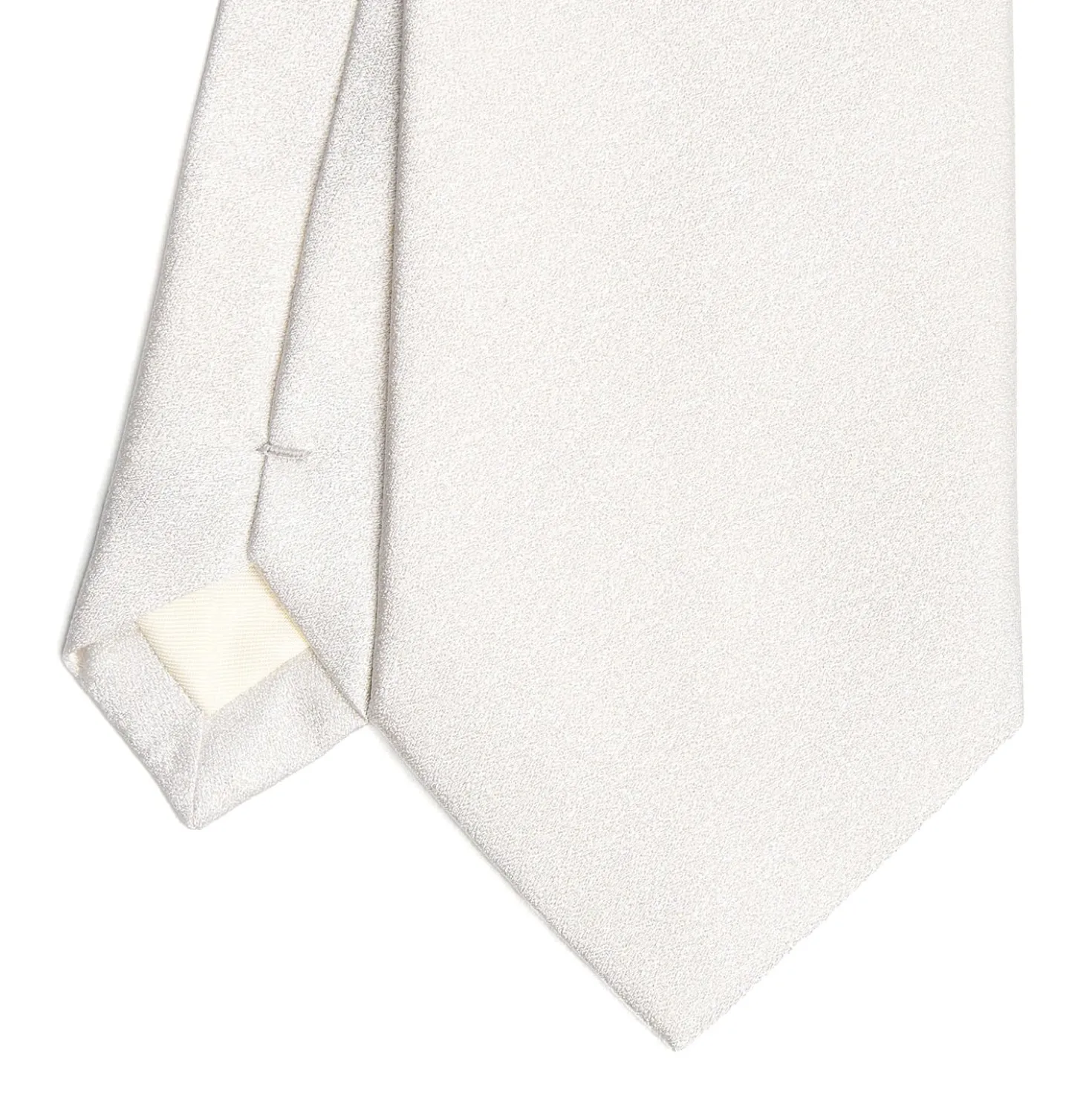 CRAVATTA SARTORIALE IN SETA JACQUARD BIANCA Tinta unita