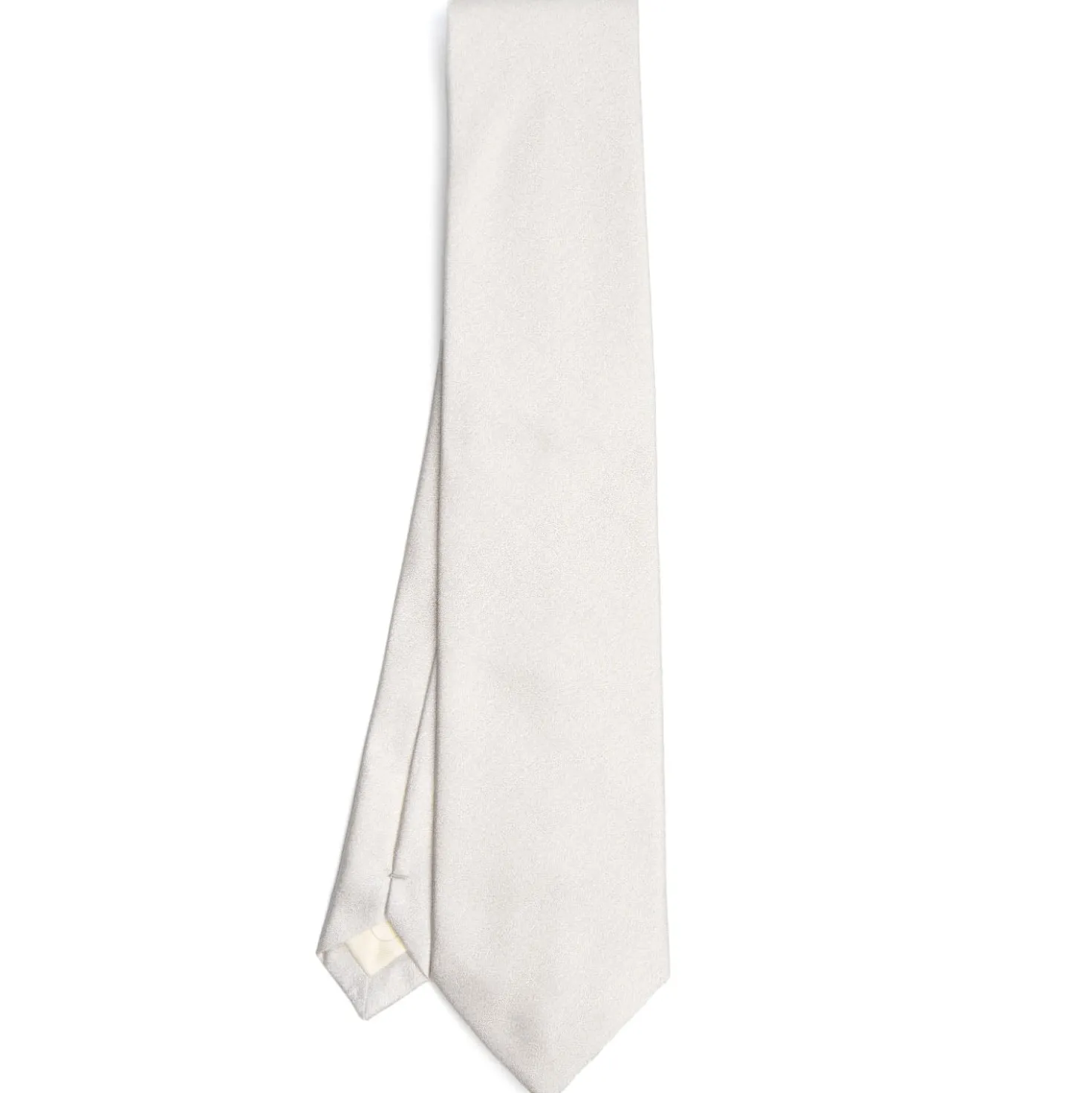 CRAVATTA SARTORIALE IN SETA JACQUARD BIANCA Tinta unita