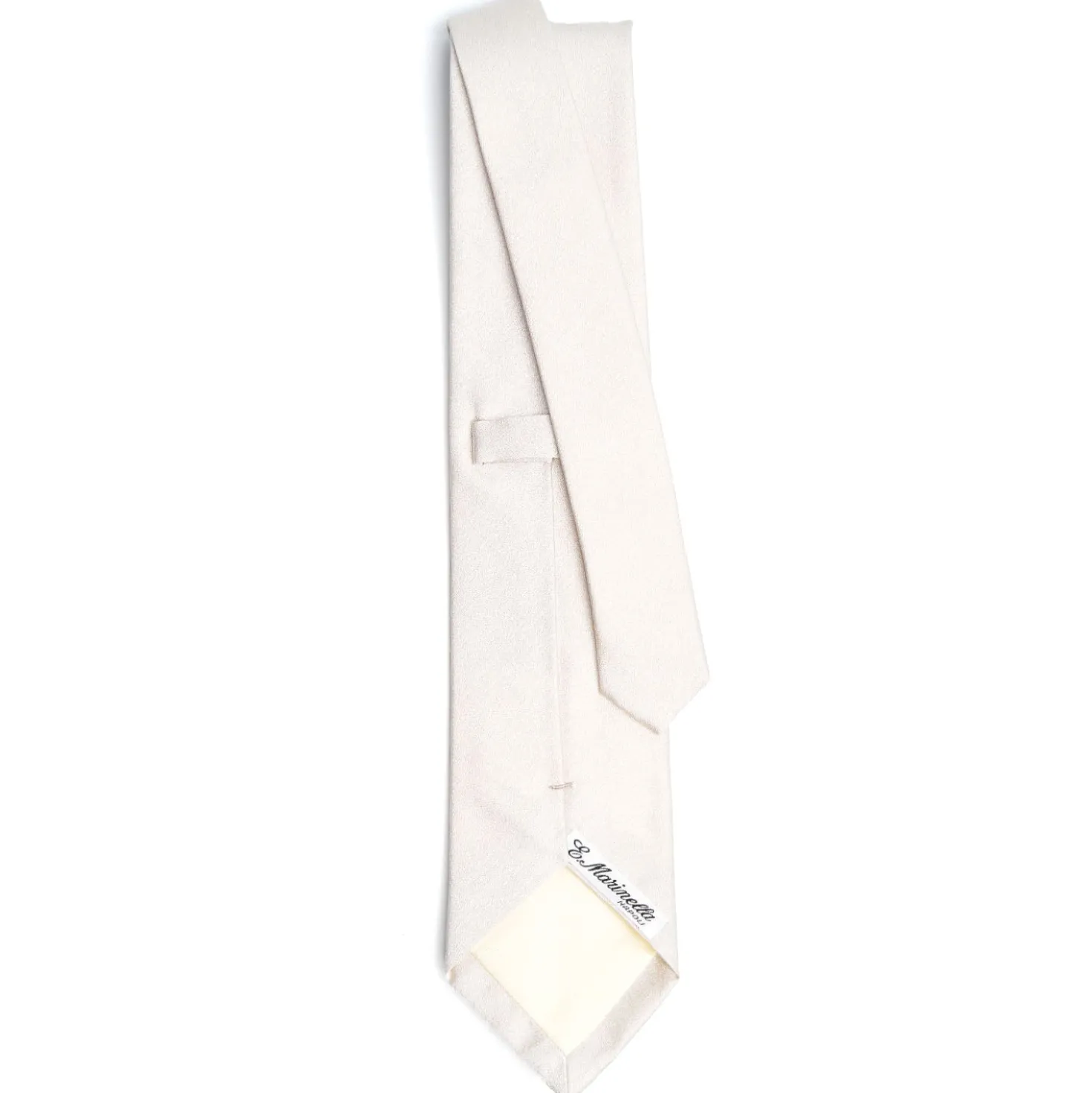 CRAVATTA SARTORIALE IN SETA JACQUARD BIANCA Tinta unita