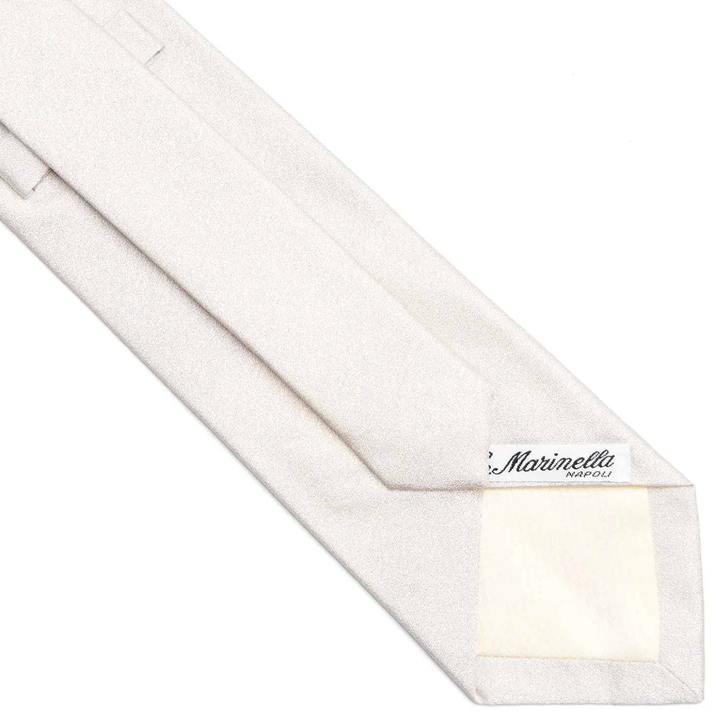 CRAVATTA SARTORIALE IN SETA JACQUARD BIANCA Tinta unita