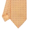 CRAVATTA SARTORIALE IN SETA JACQUARD ARANCIONE Microfantasia fiore