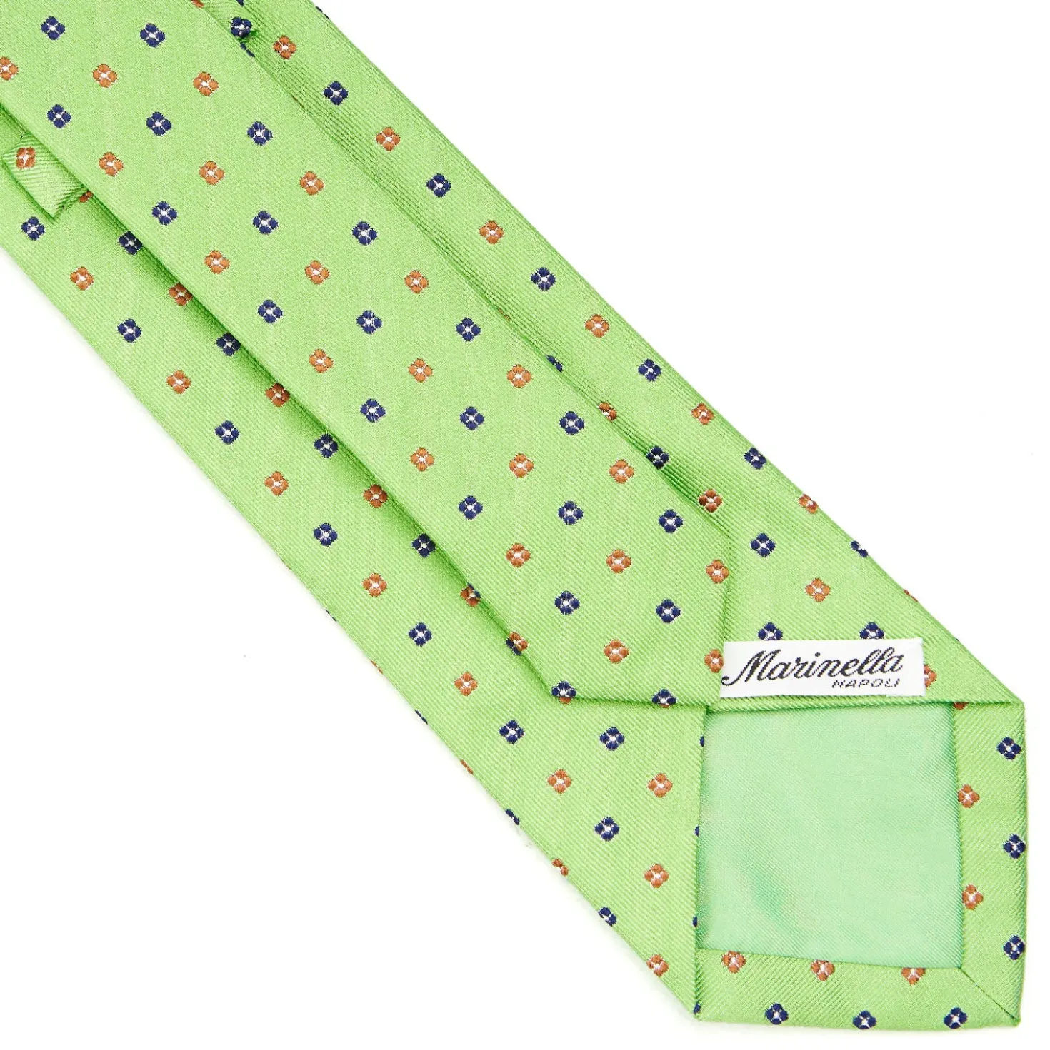 CRAVATTA SARTORIALE IN SETA JACQUARD VERDE CHIARO Microfantasia fiore