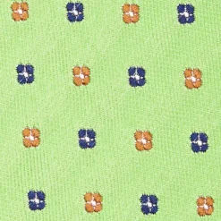 CRAVATTA SARTORIALE IN SETA JACQUARD VERDE CHIARO Microfantasia fiore