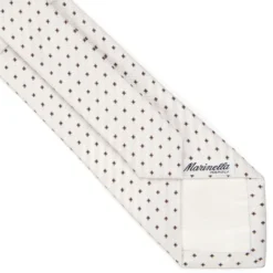 CRAVATTA SARTORIALE IN SETA JACQUARD BIANCA Microfantasia fiore