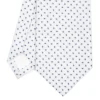 CRAVATTA SARTORIALE IN SETA JACQUARD BIANCA Microfantasia geometrica