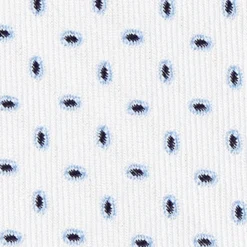 CRAVATTA SARTORIALE IN SETA JACQUARD BIANCA Microfantasia geometrica
