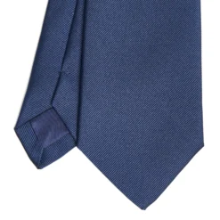 CRAVATTA SARTORIALE IN SETA JACQUARD BLU Tinta unita