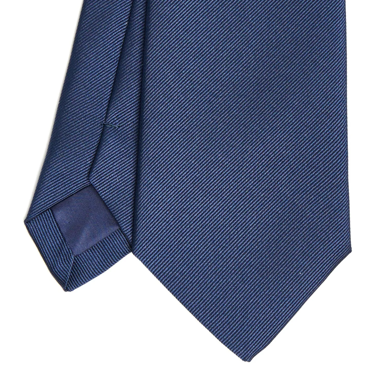 CRAVATTA SARTORIALE IN SETA JACQUARD BLU Tinta unita
