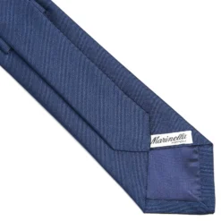CRAVATTA SARTORIALE IN SETA JACQUARD BLU Tinta unita