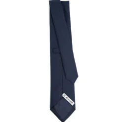 CRAVATTA SARTORIALE IN SETA JACQUARD BLU SCURO Tinta unita
