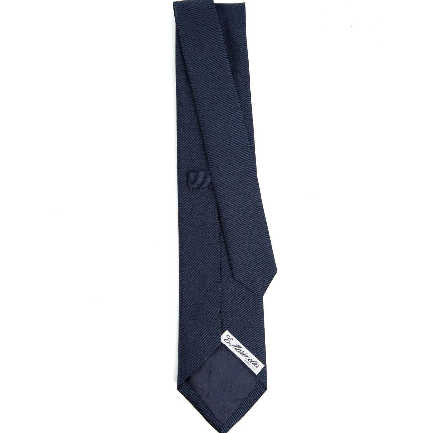 CRAVATTA SARTORIALE IN SETA JACQUARD BLU SCURO Tinta unita