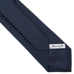 CRAVATTA SARTORIALE IN SETA JACQUARD BLU SCURO Tinta unita