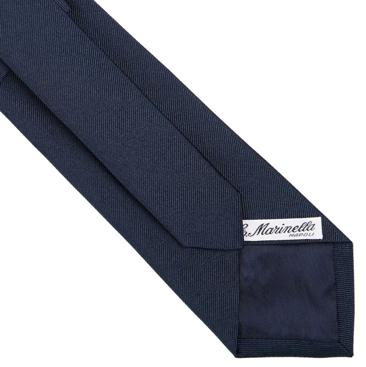 CRAVATTA SARTORIALE IN SETA JACQUARD BLU SCURO Tinta unita