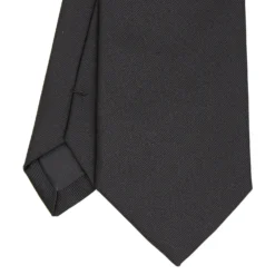 CRAVATTA SARTORIALE IN SETA JACQUARD NERA Tinta unita