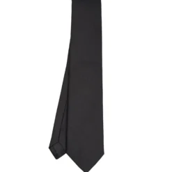 CRAVATTA SARTORIALE IN SETA JACQUARD NERA Tinta unita
