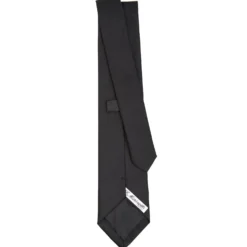 CRAVATTA SARTORIALE IN SETA JACQUARD NERA Tinta unita