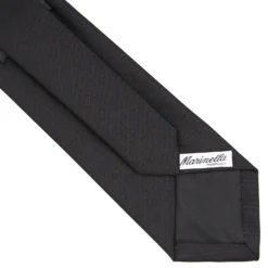 CRAVATTA SARTORIALE IN SETA JACQUARD NERA Tinta unita