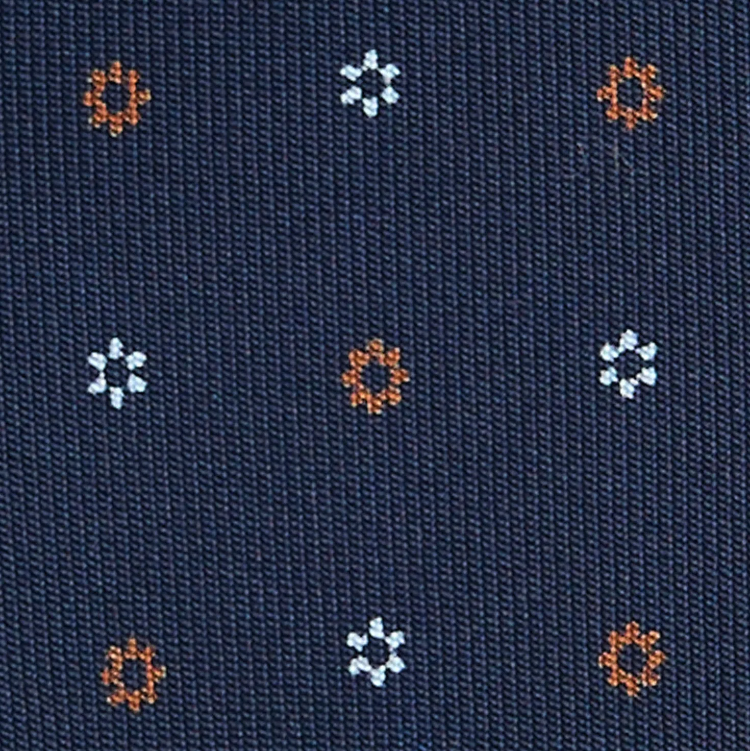 CRAVATTA SARTORIALE 7 PIEGHE IN SETA BLU SCURO Microfantasia fiore