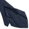 CRAVATTA SARTORIALE 7 PIEGHE IN SETA BLU SCURO Microfantasia fiore
