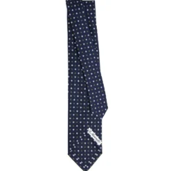 CRAVATTA SARTORIALE 7 PIEGHE IN SETA BLU SCURO Microfantasia fiore