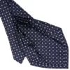 CRAVATTA SARTORIALE 9 PIEGHE IN SETA BLU SCURO Microfantasia fiore