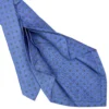 CRAVATTA SARTORIALE 7 PIEGHE IN SETA AZZURRO POLVERE Microfantasia fiore