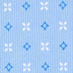 CRAVATTA SARTORIALE 7 PIEGHE IN SETA AZZURRA Microfantasia fiore
